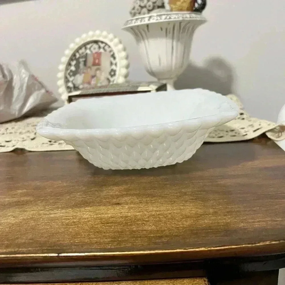Vintage milk glass candy dish